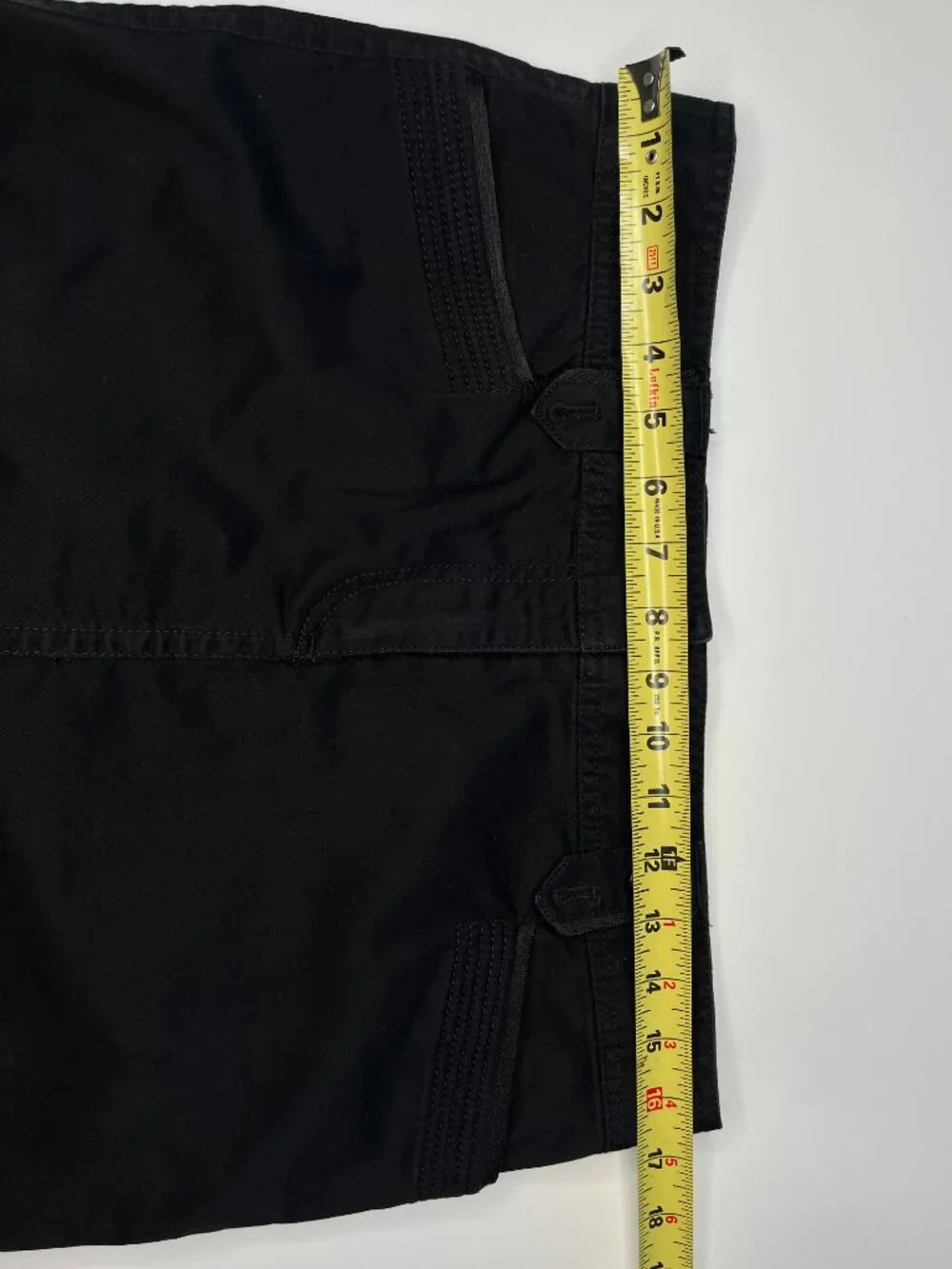 Ann Taylor Loft Black Mini Skirt Size 6 Utility Street Wear Cotton Pockets